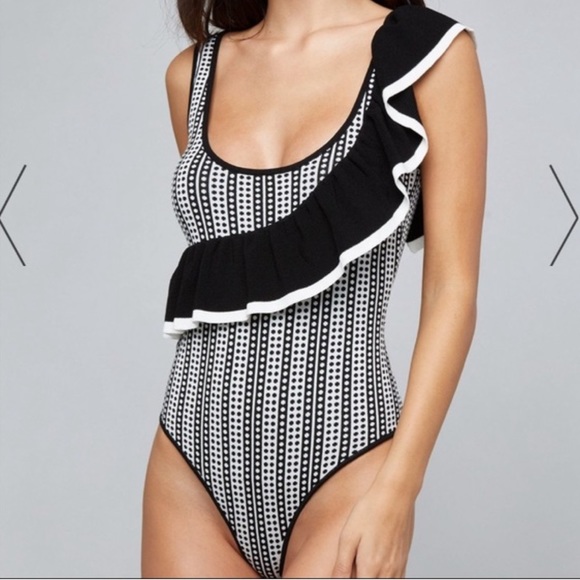 Bebe Dot Jacquard Knit Bodysuit - Picture 1 of 6